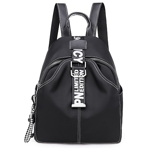

Women's Oxford School Bag Commuter Backpack Mini Backpack Large Capacity Waterproof Zipper Letter Daily Outdoor Backpack Black Red Khaki