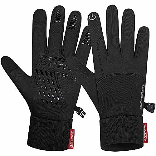 

cycling gloves, unisex winter thin thermal gloves touch screen anti-slip running gloves warm liner driving gloves for daily use working hiking climbing hunting gardening