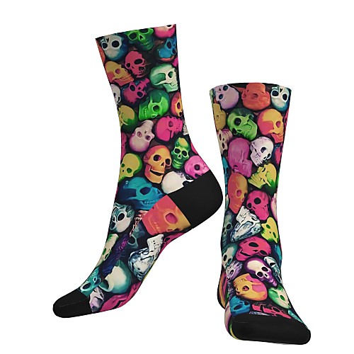 

Crew Socks Compression Socks Calf Socks Athletic Sports Socks Cycling Socks Women's Men's Bike / Cycling Lightweight Breathable Anatomic Design 1 Pair Graphic Skull Cotton Red S M L / Stretchy