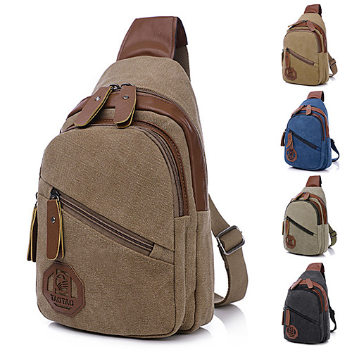 

20 L Hiking Sling Backpack Wearable Outdoor Jogging PU Leather Cloth Black Blue Khaki