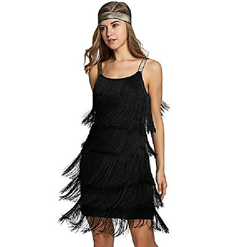 

Women's Prom Dress straps tassels glamflapper fringe gatsby dance party dress