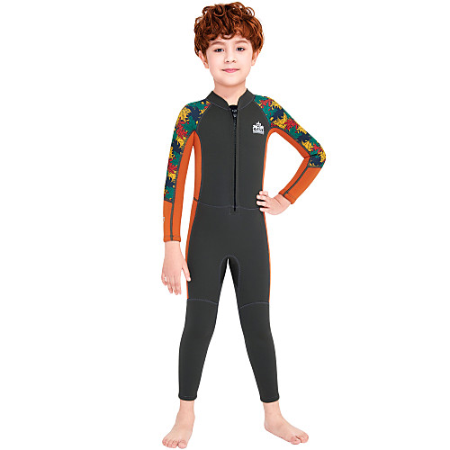 

Boys' Full Wetsuit 2.5mm SCR Neoprene Diving Suit Windproof Quick Dry Long Sleeve Front Zip Patchwork / Kids