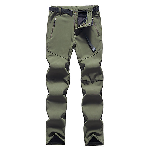 

Men's Softshell Pants Solid Color Winter Outdoor Standard Fit Waterproof Windproof Fleece Lining Breathable Pants / Trousers Female (black Male (Military Green Male (grey Male (black Male (dark blue