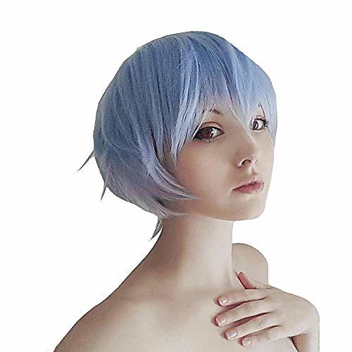 

eva rei ayanami cosplay wig womens neon genesis evangelion short blue party hair wigs