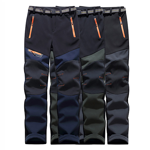 

Men's Softshell Pants Solid Color Winter Outdoor Standard Fit Thermal Warm Windproof Fleece Lining Breathable Fleece Pants / Trousers Bottoms Army Green Grey Dark Navy Fishing Climbing Camping