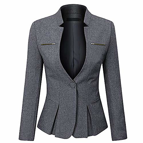 

women's formal business work 1 button office blazer jacket suit