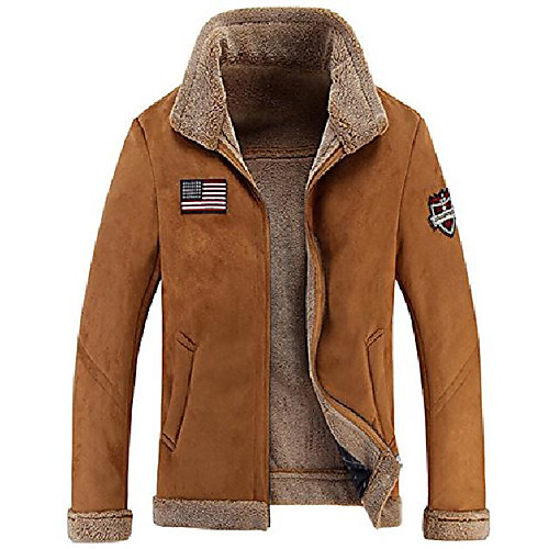 

men's winter warm fashion luxury real suede fur coat jacket lamb lining outdoor windproof parka bomber biker