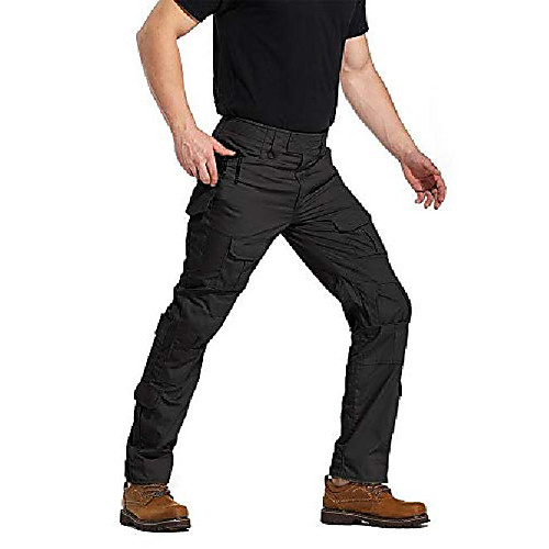

men's tactical pants,water repellent ripstop hiking pants,military camo multi-pocket work cargo pants hyg3wf black 28