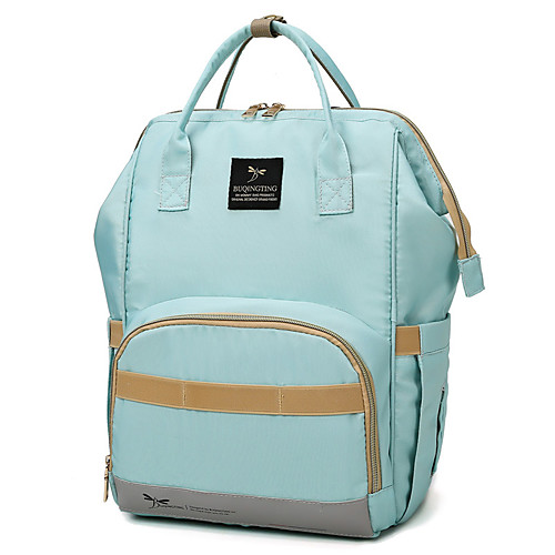 

Unisex Polyester Oxford School Bag Diaper Bag Commuter Backpack Large Capacity Zipper Solid Color Daily Professioanl Use Backpack Blue Blushing Pink Rainbow Gray