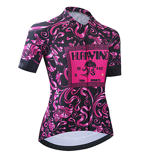 

21Grams Women's Short Sleeve Cycling Jersey Purple Floral Bike Jersey Top Mountain Bike MTB Road Bike Cycling Breathable Quick Dry Sports Clothing Apparel / Stretchy / Athletic