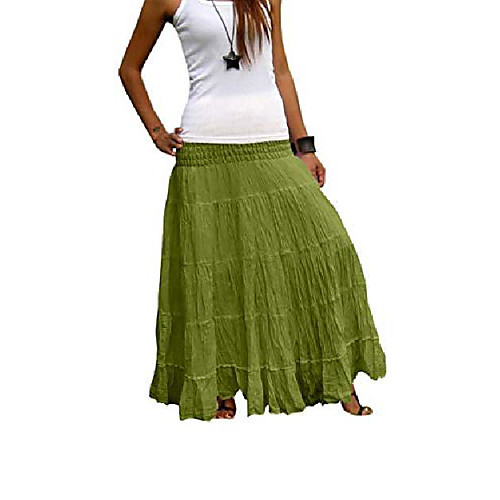 

plus size maxi skirt long skirts for women handmade tiered skirt (one size, limerick green)