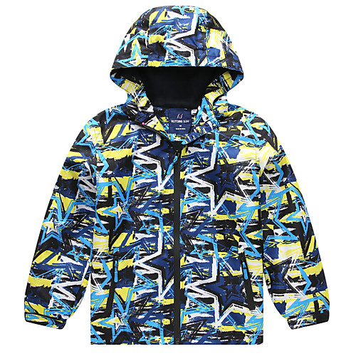 

Boys' Girls' Softshell Jacket Hiking Windbreaker Winter Outdoor Patchwork Thermal Warm Waterproof Windproof Breathable Winter Jacket Top Hunting Fishing Climbing Dark Navy / Kid's