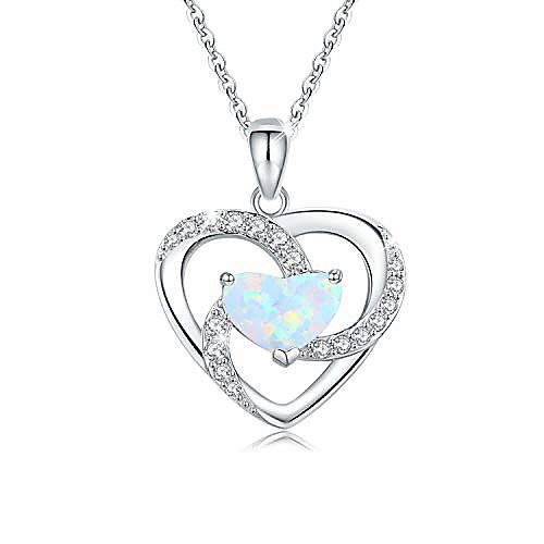 

opal necklace heart necklace 925 sterling silver opal jewelry opal heart necklace opal gifts for women