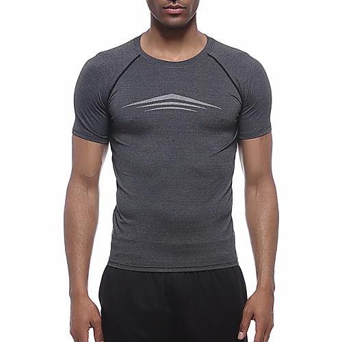 

UABRAV Men's Short Sleeve Running Shirt Tee Tshirt Top Summer Moisture Wicking Quick Dry Sweat Out Fitness Gym Workout Running Walking Jogging Sportswear Solid Colored Black Gray Activewear High
