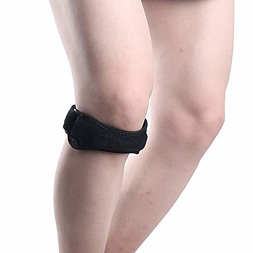 

patella stabilizer adjustable hinged knee strap brace tendon support arthritis pain relief jumpers (black)