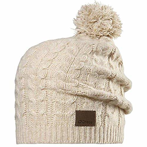 

women's cashmere beanie with cable pom, natural, one size