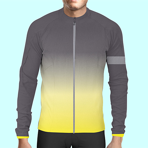 

CAWANFLY Men's Long Sleeve Cycling Jersey Dark Grey Bike Jersey Top Mountain Bike MTB Road Bike Cycling Quick Dry Sports Clothing Apparel / Stretchy