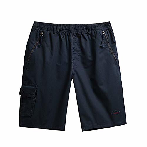 

fashion men's shorts solid color zipper beach pocket fitness sport casual swim trunks shorts pants blue 2xl