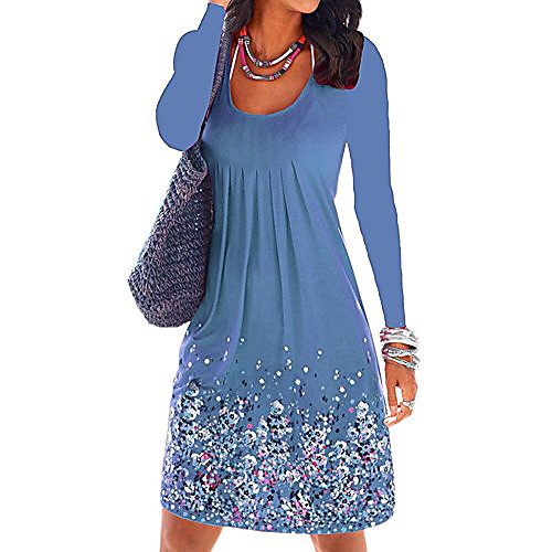 

women's dresses summer sexy sleeveless pleated ruched casual midi a-line dress loose tunic tank dress beach sundress for teen girls ladies (s, zz-blue)