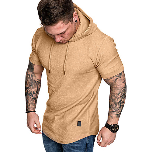 

Men's Pullover Hoodie Sweatshirt Solid Color Causal Daily Holiday Solid Basic Hoodies Sweatshirts Black khaki Green