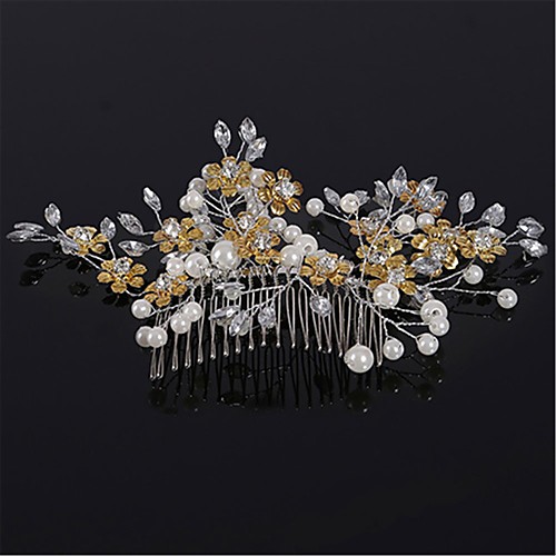 

Imitation Pearl / Rhinestone / Alloy Hair Combs / Headpiece with Rhinestone / Faux Pearl 1 Piece Wedding Headpiece