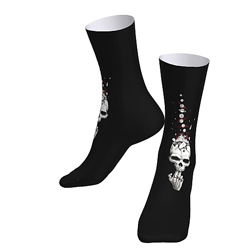 

Crew Socks Compression Socks Calf Socks Athletic Sports Socks Cycling Socks Women's Men's Bike / Cycling Lightweight Breathable Anatomic Design 1 Pair Graphic Skull Cotton Black S M L / Stretchy