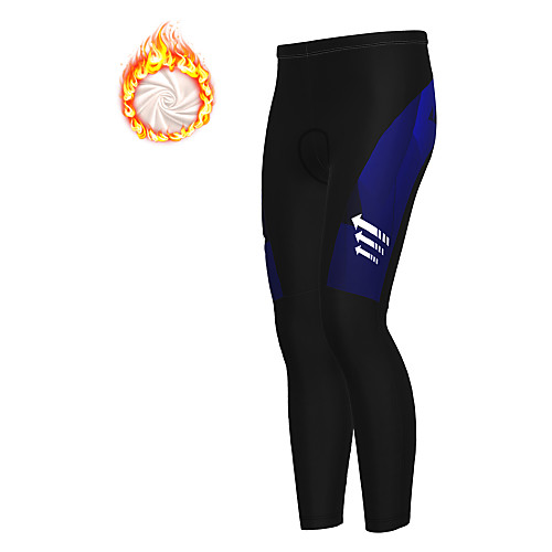 

21Grams Men's Cycling Tights Cycling Pants Winter Fleece Bike Tights Padded Shorts / Chamois Pants Thermal Warm Fleece Lining Breathable Sports Dark Green / Blue / Green Mountain Bike MTB Road Bike