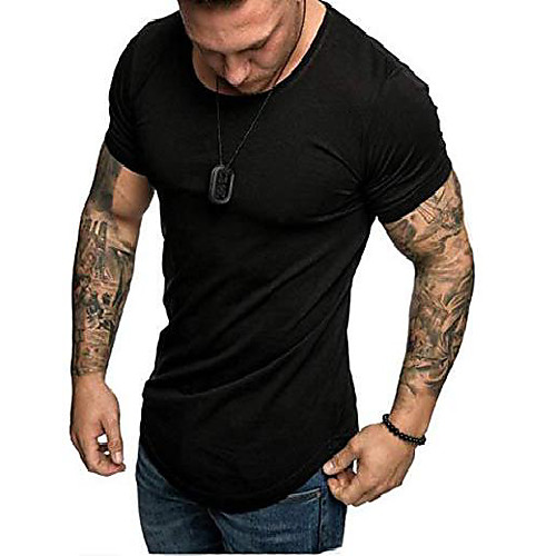 

mens casual short sleeve t-shirts bodybuilding muscle fitness gym workout tee tops (medium, style1 black)