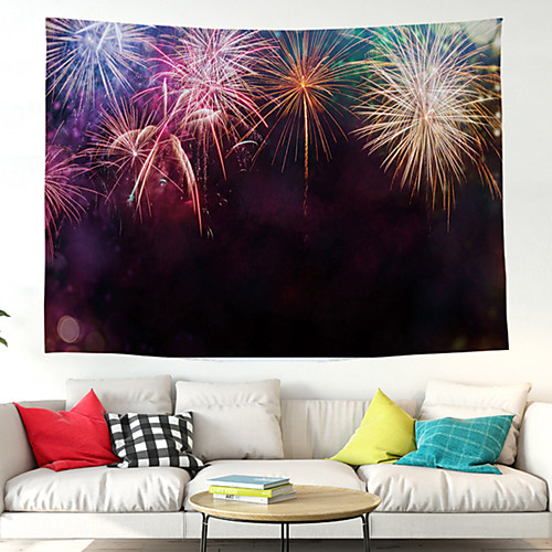 

Wall Tapestry Art Decor Blanket Curtain Picnic Tablecloth Hanging Home Bedroom Living Room Dorm Decoration Polyester Sky Modern Fireworks