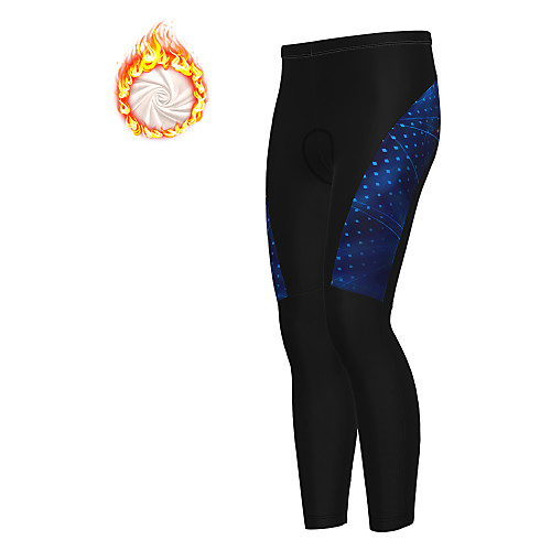 

21Grams Men's Cycling Tights Cycling Pants Winter Fleece Bike Tights Padded Shorts / Chamois Pants Thermal Warm Fleece Lining Breathable Sports Blue / Green Mountain Bike MTB Road Bike Cycling