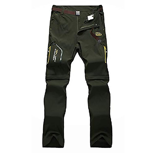 

men's lightweight convertible outdoor fast dry breathable trousers hiking pants jt818-armygreen8-medium