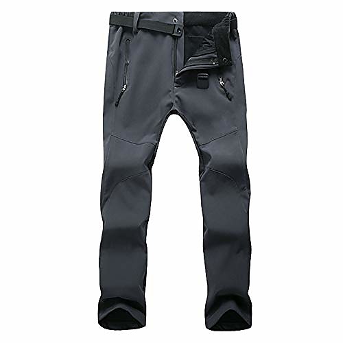 

women winter inside fleece hiking pants outdoor sports waterproof warm clothing trekking skiing trousers (grey, asian size xl)