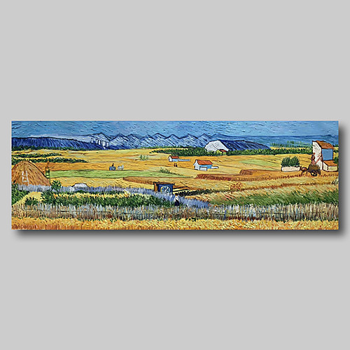 

Hand Painted Van Gogh Museum Quality Oil Painting - Abstract Landscape Farm Harvest Modern Large Rolled Canvas