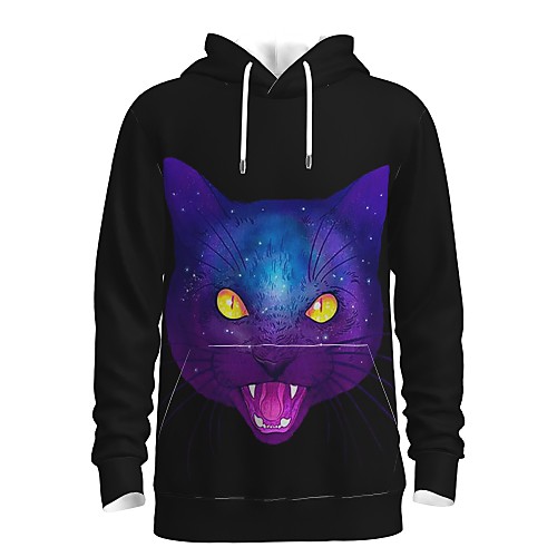 

Men's Pullover Hoodie Sweatshirt Animal Patterned Graphic 3D Front Pocket Daily 3D Print 3D Print Casual Hoodies Sweatshirts Purple