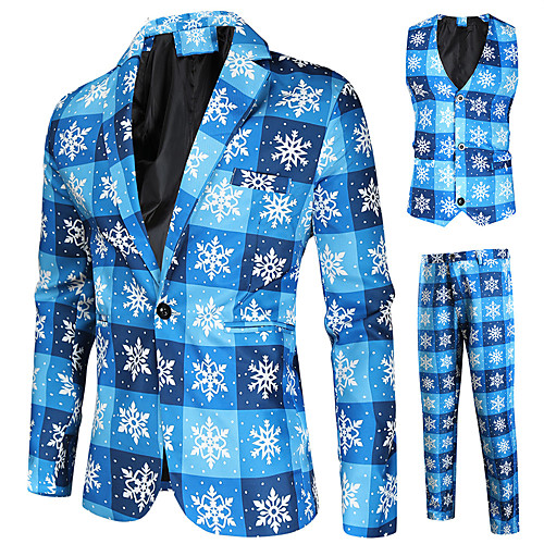 

Blue Regular Fit Cotton Men's Suit - Shawl Lapel