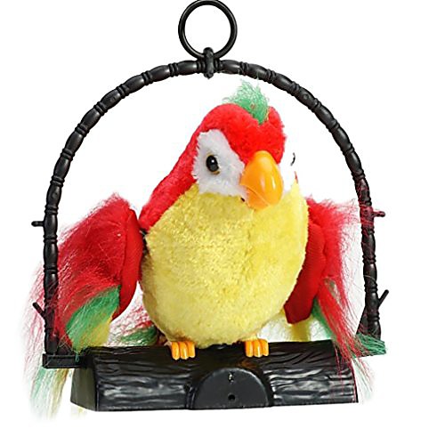 

repeat talking parrot toys for birthday plush doll toys for boys girls (red & green)