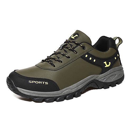 

Men's Trainers Athletic Shoes Daily Outdoor Walking Shoes PU Non-slipping Black Army Green Gray Fall Spring