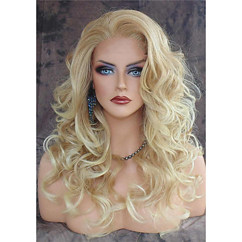 

(non-Lace) Synthetic Wig Body Wave Body Wig Blonde Long Blonde Synthetic Hair Women's Heat Resistant Natural Hairline Side Part Blonde