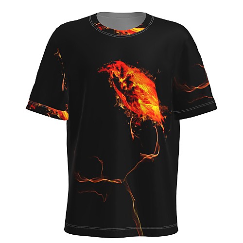 

Men's T shirt 3D Print Graphic 3D Animal Print Short Sleeve Daily Tops Black