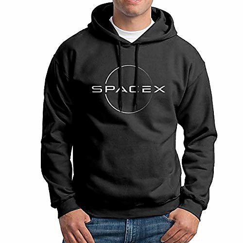 

men's with spacex printing hoodies s black