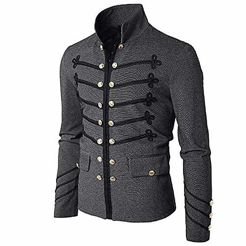 

men's coat jacket gothic embroider sequins jackets performance outfit custom stage party coat gray