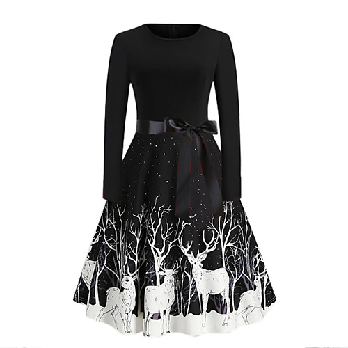 

Santa Claus Christmas Dress Women's Adults' Leisure Christmas Christmas Polyester Dress