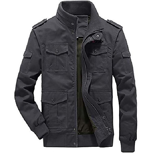 

work jackets for men outdoor transition jacket warm cargo jacket winter airsoft jacket cotton field jacket windproof hunting jacket grey windbreaker coats