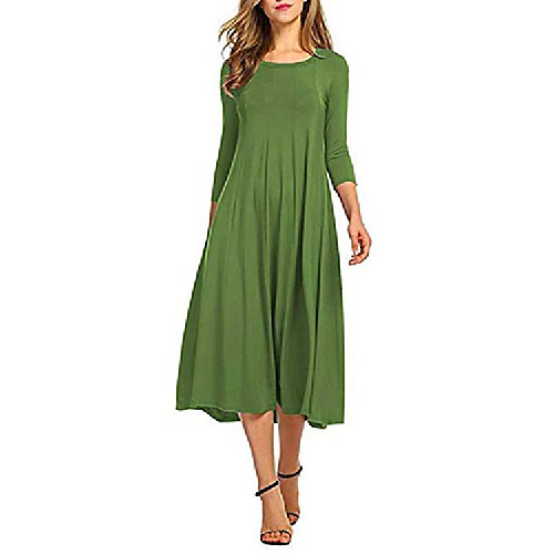 

Women's Loose Wine Olive Green Amazon's hot items on the shelves will burst Spot inventory source factory price advantage Black Purple Red Orange Green Sky Blue 3/4-Length Sleeve Solid Color Spring