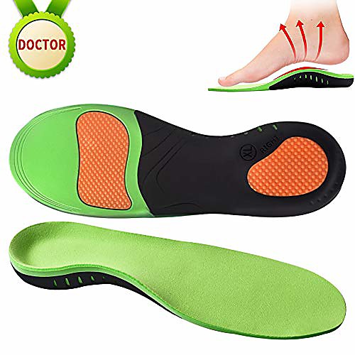 

shoe insoles, arch supports insoles - relieve foot pain, flat feet, high arche, shoe insoles gel plantar inserts orthotic inserts professional doctor recommends for women men kids (green,xl)