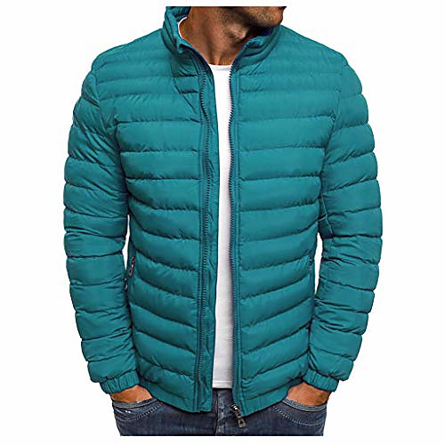 

men's winter hooded packable down jacket lightweight water-resistant puffer jacket windproof coat