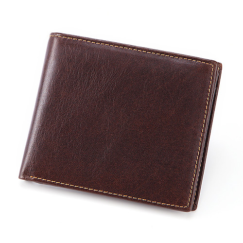 

Men's Bags Cowhide Wallet Plain Shopping Daily 2021 Brown Coffee
