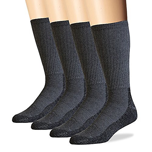 

4pairs charcoal black mens merino wool acrylic blend hiking socks