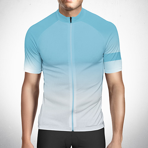 

CAWANFLY Men's Short Sleeve Cycling Jersey Sky BlueWhite Gradient Bike Jersey Top Mountain Bike MTB Road Bike Cycling Quick Dry Sports Clothing Apparel / Stretchy