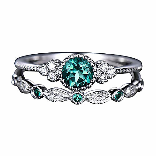 

saduorhappy sterling silver round zirconia bridal ring women's fashion diamond ring couple jewelry
